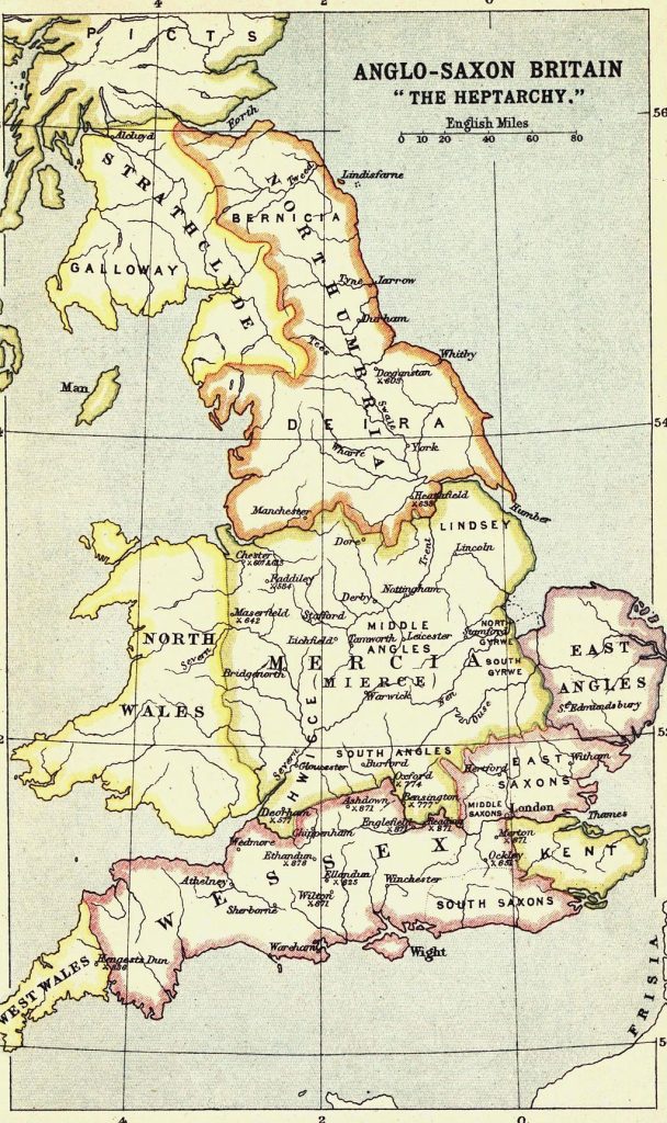 Anglo-Saxon territories map.