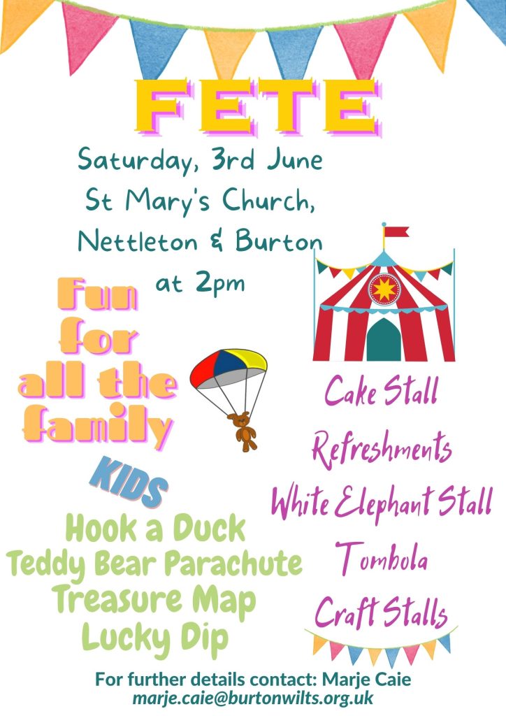 flyer for Burton Village Fete